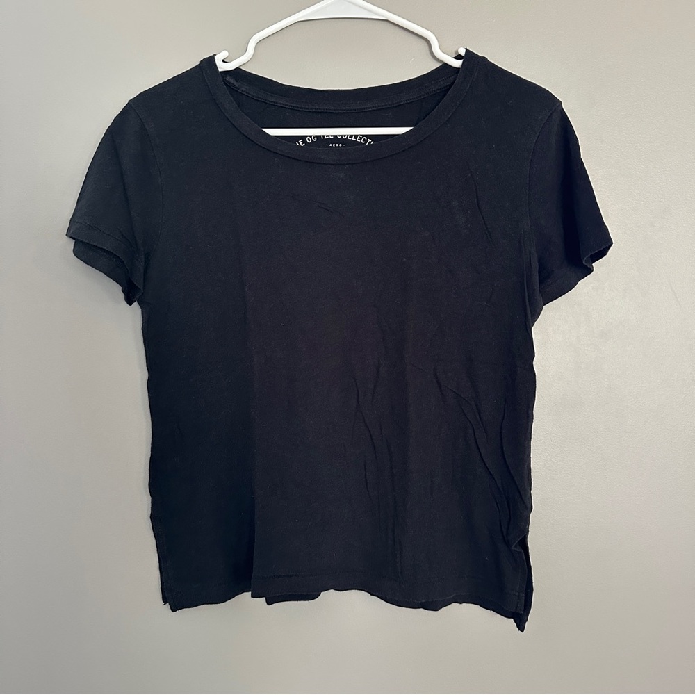 Women's Black T-Shirt aeropostale t shirt women xs black OG Tee Perfect Crew